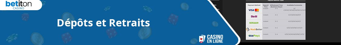 dépôt et retrait sur betiton casino